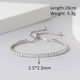 Adjustable Tennis CZ Bracelet For Women Sparking Zircon Rose Gold Color Bracelet on Hand Gift to Friends Fashion Jewelry H017