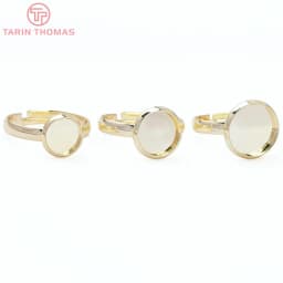 (3408) 6PCS 19.5MM 24K Gold Color Brass Fit Cabochon Beads Round Trays Bezels Base Rings Settings Jewelry Findings Accessories