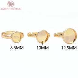 (3408) 6PCS 19.5MM 24K Gold Color Brass Fit Cabochon Beads Round Trays Bezels Base Rings Settings Jewelry Findings Accessories