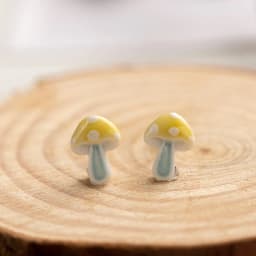 Multicolor Mushrooms Ceramic Earrings Fashion Gift Ear Studs Jewelry Wholesale For Women Girl #LY335
