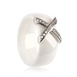 Fashion 2 Layers Black White Ceramic Crystal Wedding Rings For Women Wedding Jewelry Stainless Steel Rhinestone Engagement Gifts