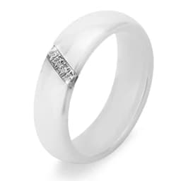 Fashion 2 Layers Black White Ceramic Crystal Wedding Rings For Women Wedding Jewelry Stainless Steel Rhinestone Engagement Gifts