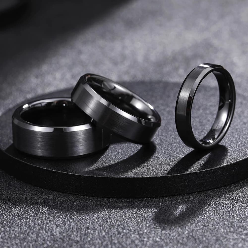 Kolmnsta 4/6/8mm Black Ceramic Ring Anti-Allergy Men Brushed Couple Wedding Band Engagement Rings For Women Size 4-15 Anel