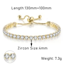 Adjustable Various Size Tennis Bracelet For Women Geometric Clear Zircon Wedding Party Jewellry Drop Shipping Items 2024 DZH007