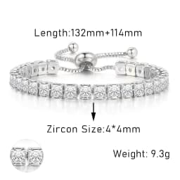 Adjustable Various Size Tennis Bracelet For Women Geometric Clear Zircon Wedding Party Jewellry Drop Shipping Items 2024 DZH007