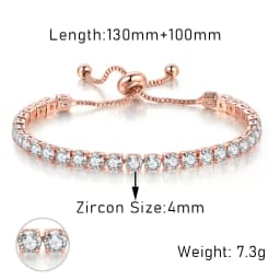 Adjustable Various Size Tennis Bracelet For Women Geometric Clear Zircon Wedding Party Jewellry Drop Shipping Items 2024 DZH007