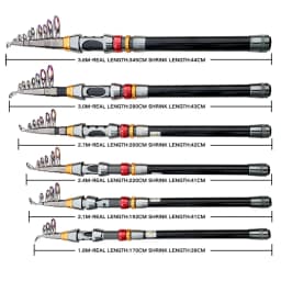 GHOTDA Light Telescopic Fishing Rod Portable Short Spinning Rods Carbon Fiber Super Hard 1.8M 2.1M 2.4M 2.7M 3.0M 3.6M