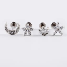 1pcs Titanium & Steel CZ Gem Ear Tragus Cartilage Helix Earrings Labret Lip Bar Stud Ear Stud Body Piercing Jewelry For Gift