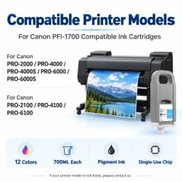PFI1700 PFI-1700 Ink Cartridge 100% Compatible for Canon Pro 2000 4000 4000s 6000 6000s Pro 2100 4100 6100 With Pigment Ink