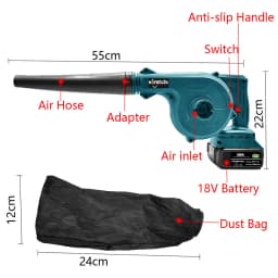 Cordless Blower Vacuum Clean Air Blower for Dust Blowing Dust Computer Collector Hand Operat Power Tool For Makita 18V Battery