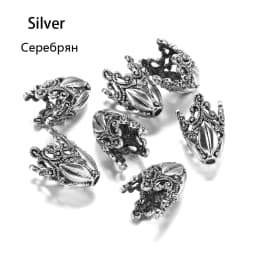 2pcs/lot Antique Bronze Hollow Flower Bead End Caps Silver Gold Spacer Apart Bead Cap For DIY Jewelry Making Finding Accessories