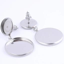10pcs 12mm 20mm Cabochon Earring Base Setting Blanks Stainless Steel Gold Plated Earrings Studs Findings For Jewelry Making