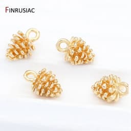 Lovely Gold Plated Small Pinecone Charms Pendant For Jewelry Making DIY Craft, Handmade Earrings Bracelet Necklace Accessories