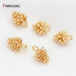 Lovely Gold Plated Small Pinecone Charms Pendant For Jewelry Making DIY Craft, Handmade Earrings Bracelet Necklace Accessories