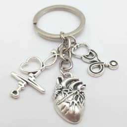 1 piece of heart charm keychain medical anatomical keychain heart keychain, used for doctors and nurses bag chain jewelry gift
