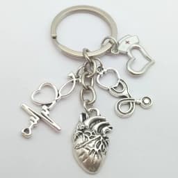 1 piece of heart charm keychain medical anatomical keychain heart keychain, used for doctors and nurses bag chain jewelry gift