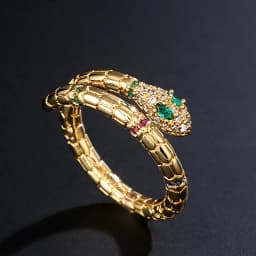 Fashion Gold Color Snake Ring For Women Girl Adjustable Exquisite Shiny Cubic Zirconia Finger Ring Wedding Jewelry Gift