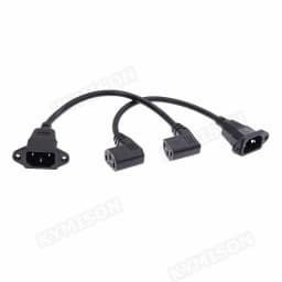 IEC320 C14 to C13 Extension cord,C14 with screw holes and C13 Short, 30cm lenght, H05VV-F 3G0.75mm