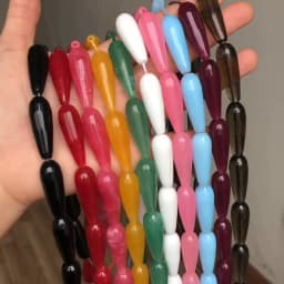 10*30mm Water Drop Angelite Jades Stone Beads Natural Faceted Loose Spacer Beads for Jewelry Making DIY Bracelet Accessories