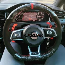 CARDAK Black Suede Leather Car Steering Wheel Cover for Volkswagen Golf 7 MK7 GTI R VW Polo Scirocco 2015 2016