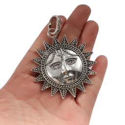 2pcs Antique Silver/Bronze Large Sun Moon Charms Pendant For Handmade Necklace Jewery Findings Making