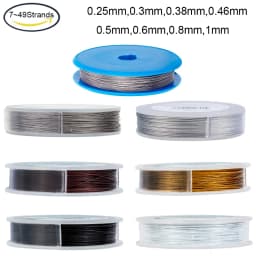 1 Roll Stainless Steel Tiger Tail Beading Wire 7/19/49 Strand Bead Stringing Wire for DIY Earring Jewelry Crafts Making