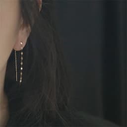 925 Sterling Silver Lips O Word Chain Tassel Stud Earrings Women 14k Gold Plating Earrings Summer Beach Party Jewelry