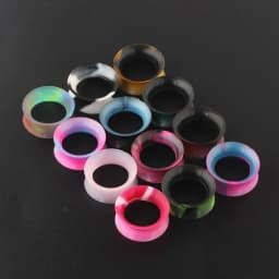 2pcs Silicone Flexible Ear Flesh Tunnel Plug Piercing Mixed Color Earlet Gauges Expansion Piercing Fashion Jewelry 6MM-25MM