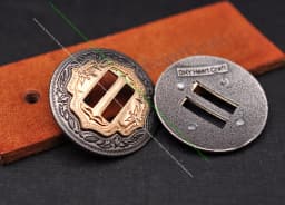 6X Western Cowboy Gold Sliver Saddles Tack Headstall Bridle Leathercraft Belt Hatband Slotted Conchos Buckle 1-1/4"