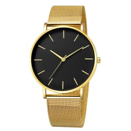 Fashion Mens Watches Ultra Thin Quartz Watch Men Casual Slim Mesh Steel Waterproof Sport Watch Black Relogio Masculino