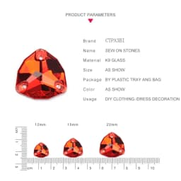 Mix Colors Crystal Trilliant Strass Sew on Stones K9 Glass Crystal Craft Sewing Rhinestones for Wedding Dresses Decoration