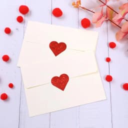 50-500pcs Red Heart Shape Labels Valentine's Day Paper Packaging Sticker Candy Dragee Bag Gift Box Packing Bag Wedding
