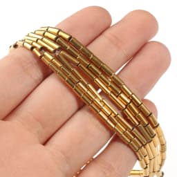 AAA+ Color Retention Gold-Plated Hematite Beads Natural Stone Round Cube Spacer Loose Beads for jewelry Making DIY Bracelet 15''