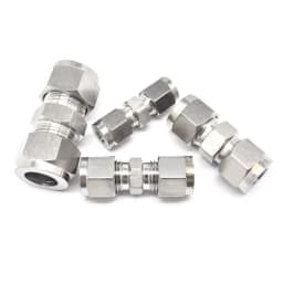 Fit Tube O/D 3-25mm 1/8" 1/4" 3/8" 1/2" 304 Stainless Equal Straight Ferrule Pneumatic Air Compression Fitting