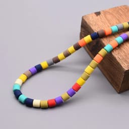 New 6mm 60pcs/lot Color Barrel Polymer Clay Beads Tube Spacer Beads For Jewelry Making DIY Handmade Bracelet Accessory