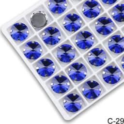 All Colors Sew on Rivoli Rhinestone With Silver Claw Round Shapes for Needlework Jewelry Wedding Dress Bags Trims