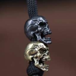 EDC Paracord Beads Punk Skull Retro Brass Umbrella Rope Lanyard Pendant Red Copper Knife Bead DIY Bracelet Keychain Accessories