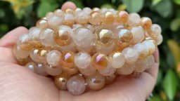 6/8/10mm Natural Stone Beads Champagne Gold Color Cracked Agates Round Spacer Beads For Jewelry Making DIY Bracelets Accessories