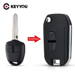KEYYOU Modified Folding Car Key For Mitsubishi New ASX GRANDIS Outlander LANCER-EX MIT11/MIT8 Blade 2/3 Button