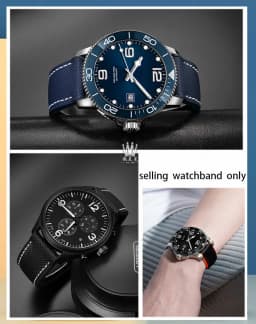 Carbon fiber rubber watchband 19 20mm 21mm 22mm 23 24mm for Longines Seiko omega Hamilton silicone strap wristband accessories
