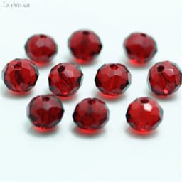 Isywaka Ran Red Color 2mm,3*4mm,4*6mm,6*8mm Austria Faceted Crystal Glass Beads Loose Spacer Round Beads For Jewelry Making