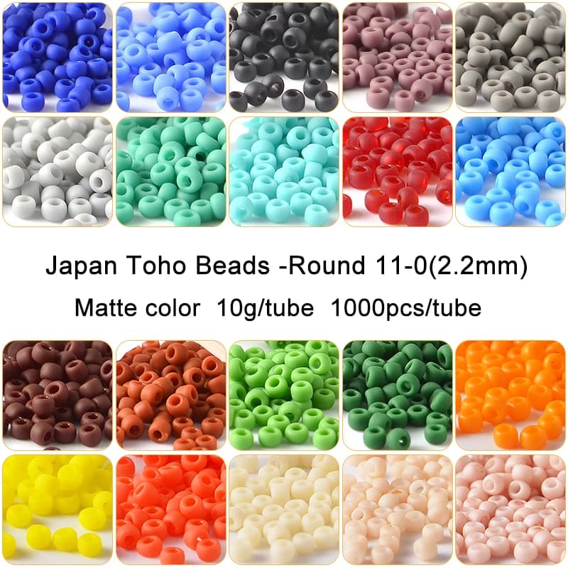 1000pcs 11/0 TOHO Round Beads Matte Color 10g 2.2mm Japan Glass Seed Bead For Needlework Handcraft DIY Bracelet Jewelry Making