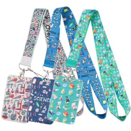 LB2766 Science Keychain Straps Rope Chemistry Neck Strap ID Card Phone Straps USB Badge Holder Lanyard Student Teacher Gift