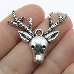 10pcs Charms Christmas Deer Antique Bronze Silver Color Pendants Making DIY Handmade Tibetan Silver Color Jewelry