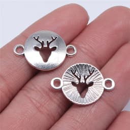 10pcs Charms Christmas Deer Antique Bronze Silver Color Pendants Making DIY Handmade Tibetan Silver Color Jewelry