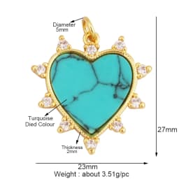 Fashion Elegant Love Heart Round Shape Natural Mother of Pearl Shell Agate Malachite Pendant Charm,DIY Necklace Accessories M30