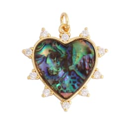 Fashion Elegant Love Heart Round Shape Natural Mother of Pearl Shell Agate Malachite Pendant Charm,DIY Necklace Accessories M30