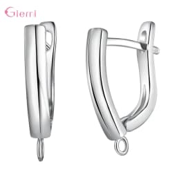Delicate 925 Sterling Silver Cubic Zirconia Earrings Hoop Hook for Jewelry Making Brincos Finding Accessories