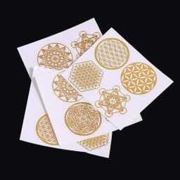 New Geometric Pattern Metal Energy Copper Stickers Flower Life Tree Pyramid For Epoxy Resin Material Jewelry Making Decoration