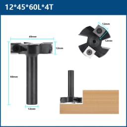 XCAN Milling Cutter 4-Flute Spoilboard Surfacing Router Bits 8 12mm Shank Wood Planer Bit Insert Carbide Slab Flattening Bit